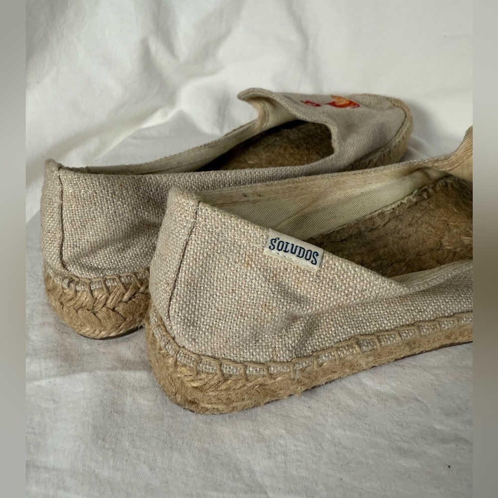 Soludos Embroidered Canvas Aperol Spritz Espadrille Flats 8 - Picture 7 of 11